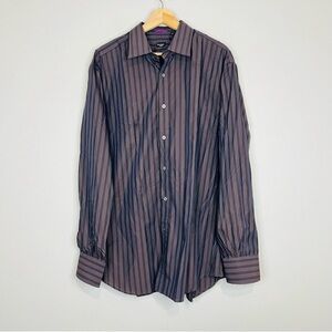 Paul Smith London Purple Striped Cotton Dress Shirt 16.5